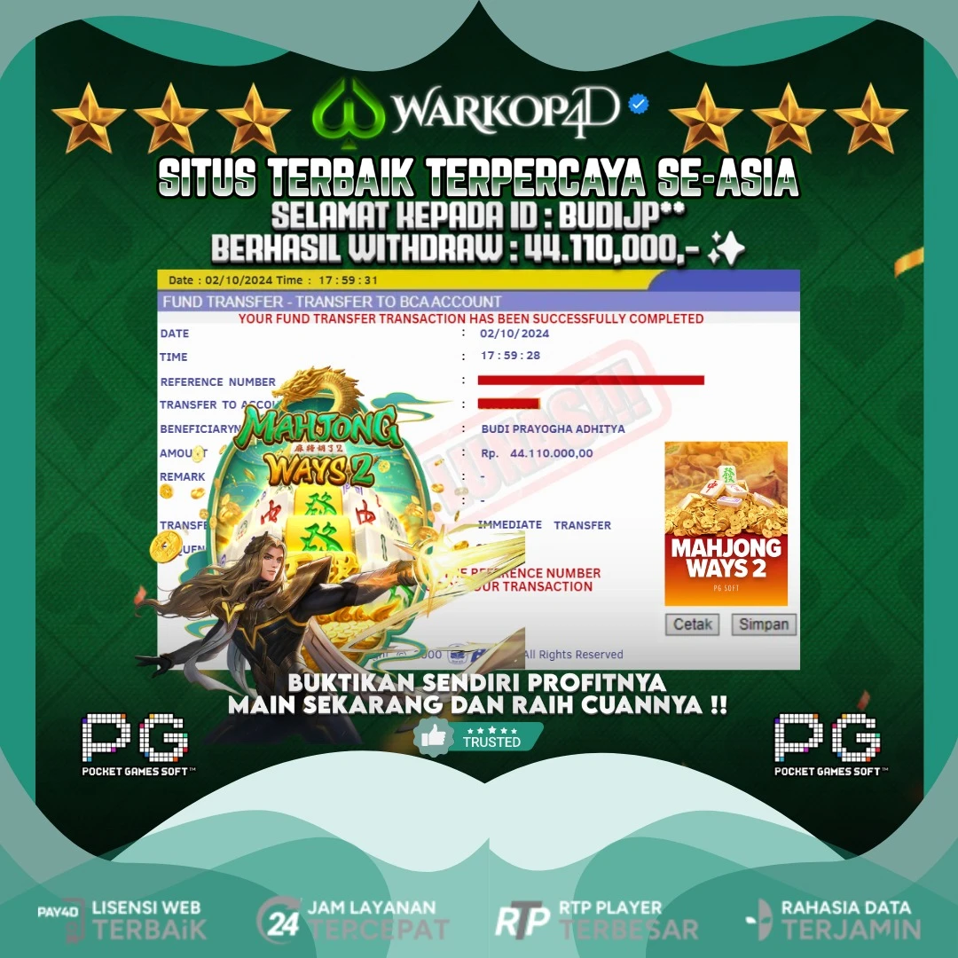BUKTI JACKPOT DI MAHJONG WAYS 2 WARKOP4D !!